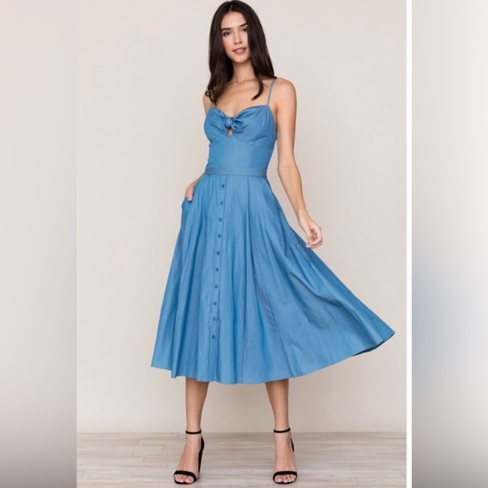 Yumi Kim Pretty Woman Dress in Chambray XS BNWT